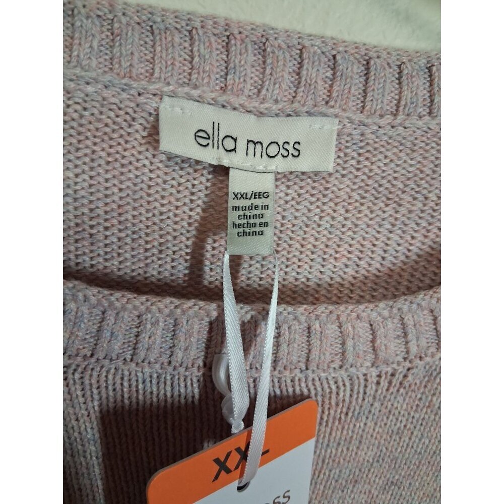 NWT Ella Moss Sweater Casual Winter Oversized Pink Stripe Women Size XXL - Picture 4 of 5